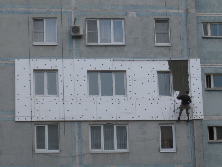 Утепление стен снаружи пенопластом