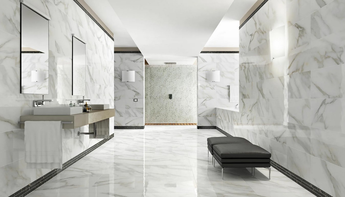 Белый керамогранит в интерьере