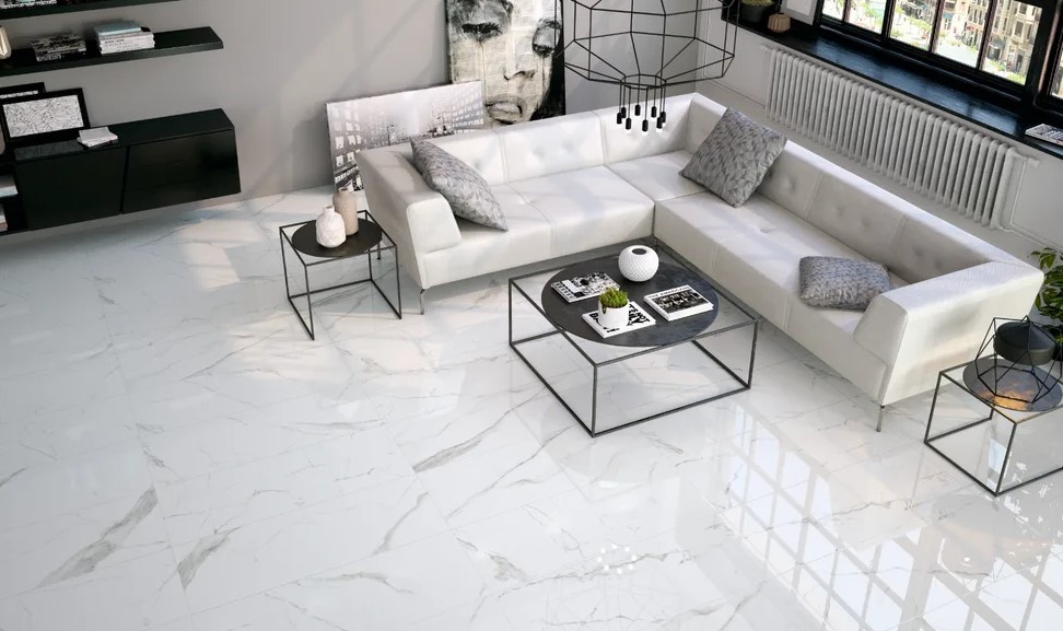 Белый керамогранит в интерьере