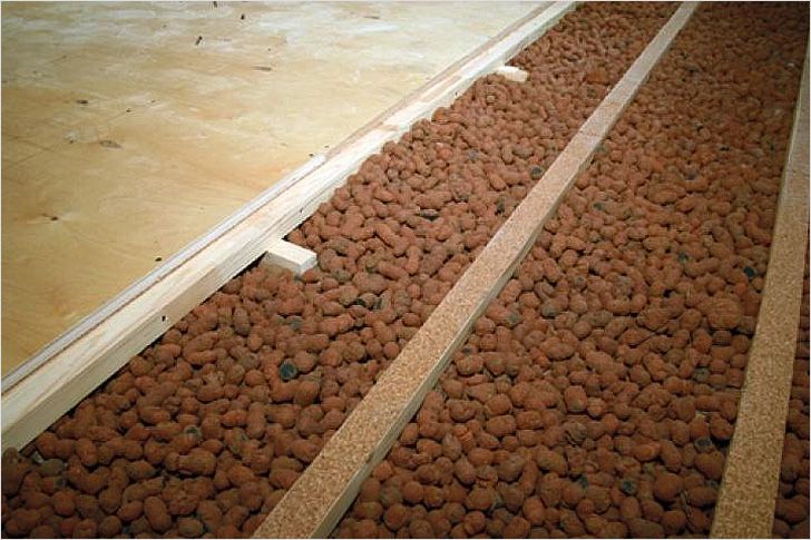 Рабочий момент – утепление керамзитом