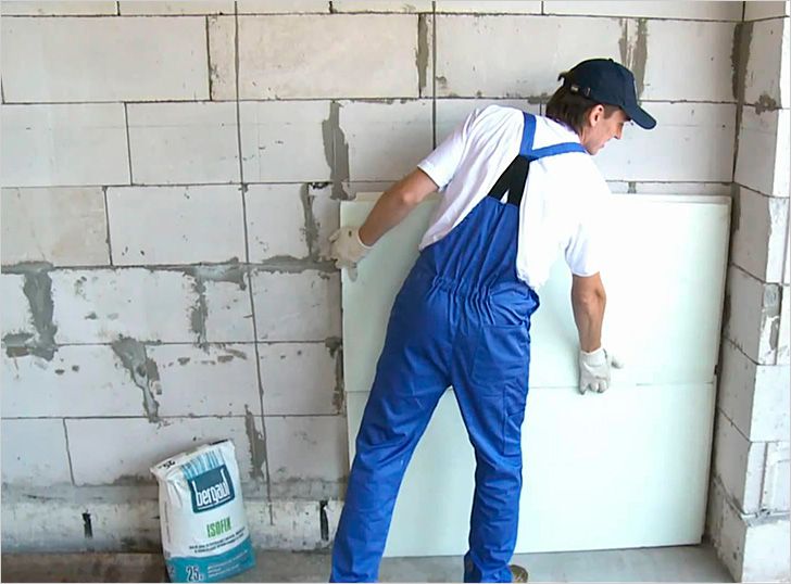 Монтаж плит пенопласта