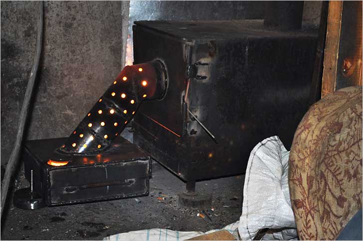 Пример печи на отработке