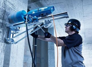 Алмазное бурение в бетонных стенах