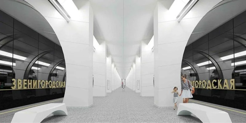 Станцию метро «Звенигородская» отделают сибирским гранитом и нержавеющей сталью