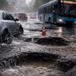 Ливни смыли асфальт: Ташкент снова утонул в ямах