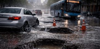 Ливни смыли асфальт: Ташкент снова утонул в ямах